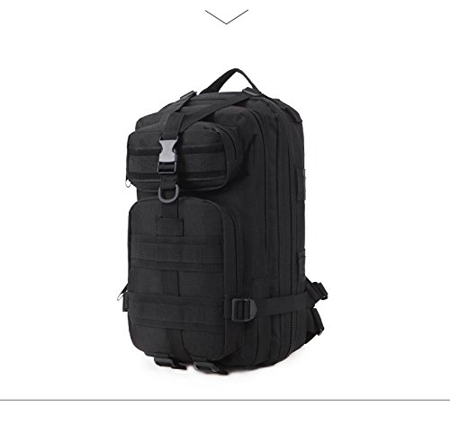 TIME100 35L Hiking Backpack - Waterproof Travel & Camping Backpack with Rain Cover & MOLLE System - Perfect for Outdoor Adventures, Trekking & Day Trips (Dark Black)