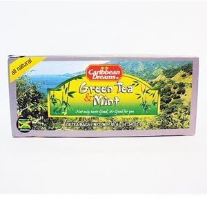 Caribbean Dreams Green Tea with Mint - 24 Tea Bags | Refreshing Herbal Blend for Relaxation & Energy Boost | Perfect for Morning Routine, Afternoon Pick-Me-Up & Stress Relief