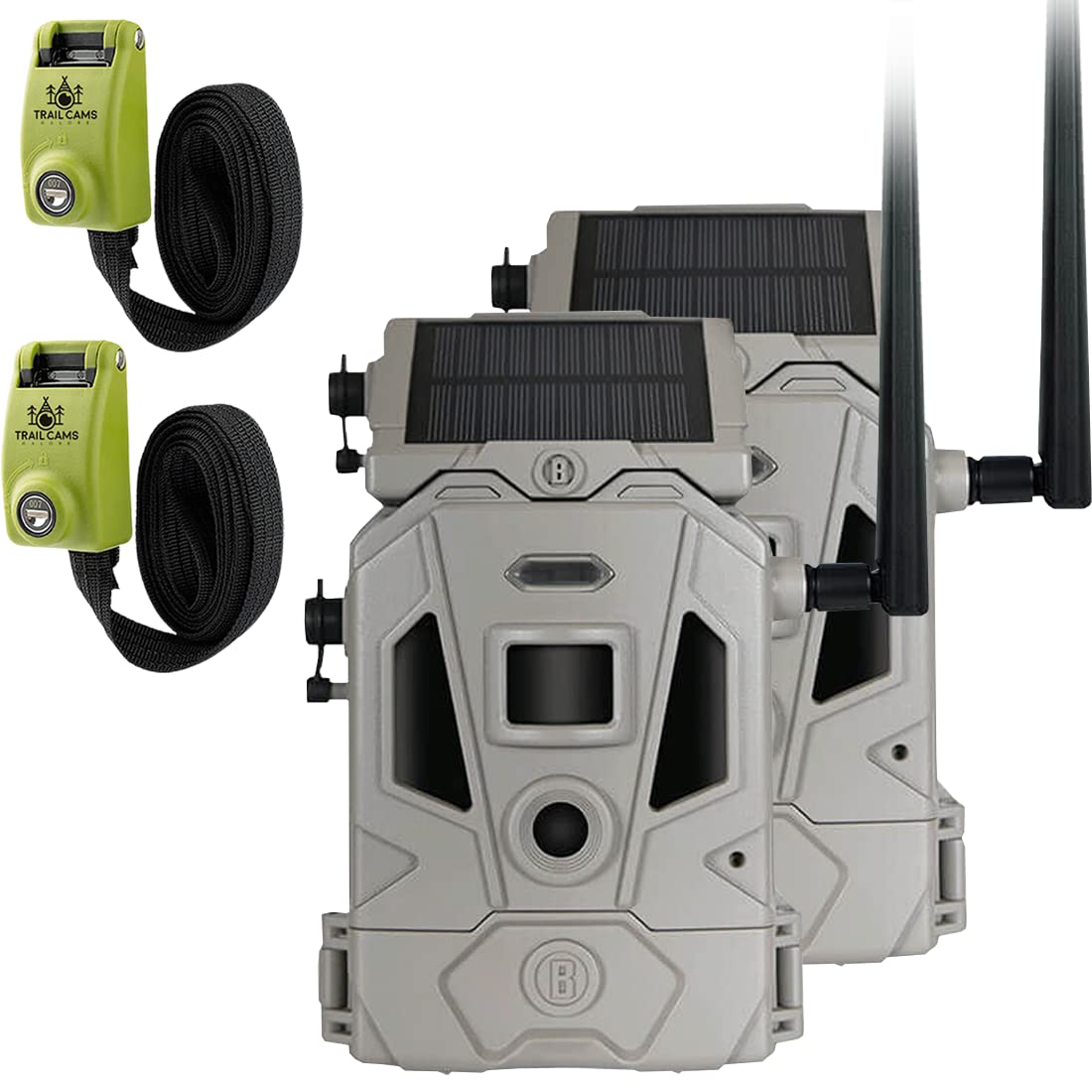 Bushnell CelluCORE 20 Solar Trail Camera - Low Glow Hunting Game Camera with Detachable Solar Panel (2 Pack + 2 Straps) | Ideal for Wildlife Monitoring, Hunting, and Outdoor Security Surveillance