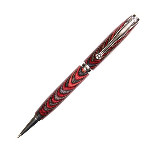 Lanier Pens Comfort Twist Ballpoint Pen - Rhodium Plated, Night Fire Color Grain - Smooth Writing for Office, School & Gifts
