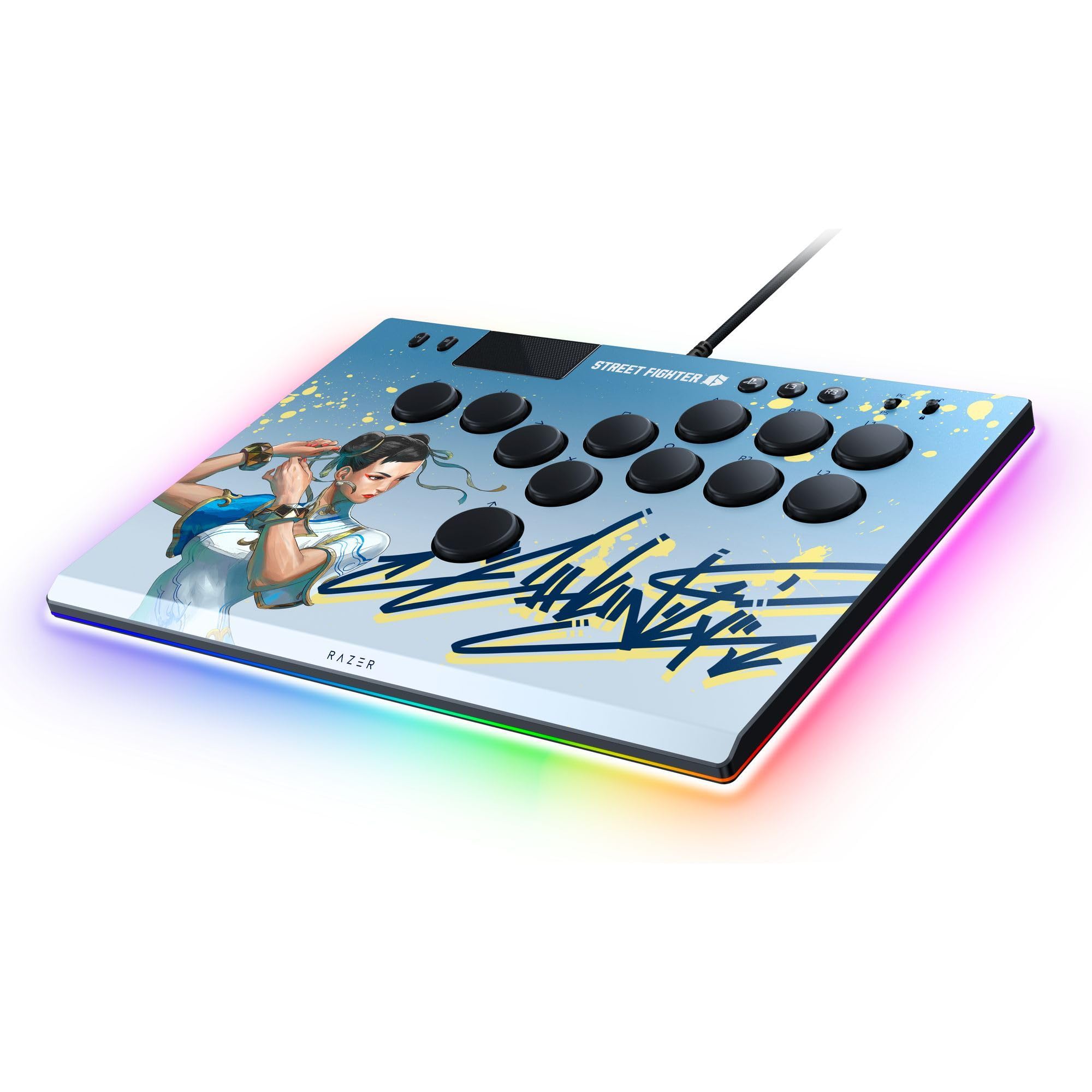 Razer Kitsune Optical All-Button Arcade Controller for PS5 & PC - 4 Precision Movement Buttons, Razer Linear Optical Switches, Slim Portable Design (Chun-Li Edition) - Perfect for Fighting Games, eSports & Arcade Enthusiasts