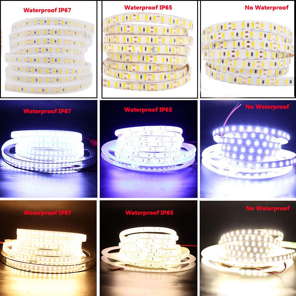 XUNATA 16.4FT LED Strip Lights Daylight White 6000K, 12V Non-Waterproof Flexible Light Strips with 600 SMD 5630 LEDs - 2X Brighter Than 5050 LED Tape - Perfect for Home Kitchen, Bedroom, and Office Lighting
