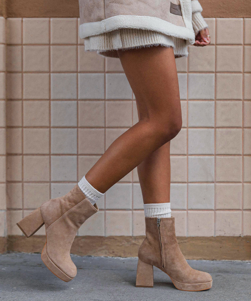 ULYSES BOOTS MUSHROOM SUEDE - Stylish & Comfortable Women's Ankle Boots for Fall & Winter Fashion | Perfect for Casual Outfits, Office Wear & Date Nights