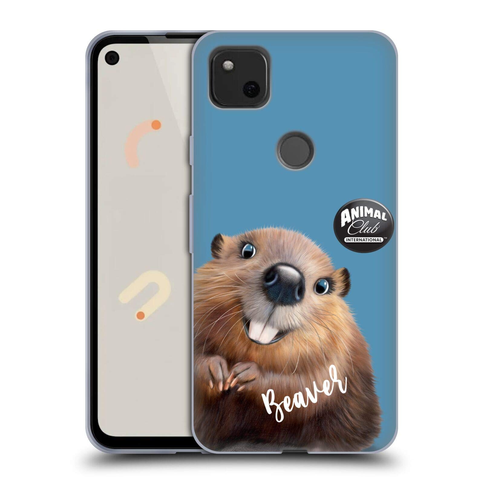 Google Pixel 4a Beaver Case - Soft Gel Animal Club Cover for Daily Protection