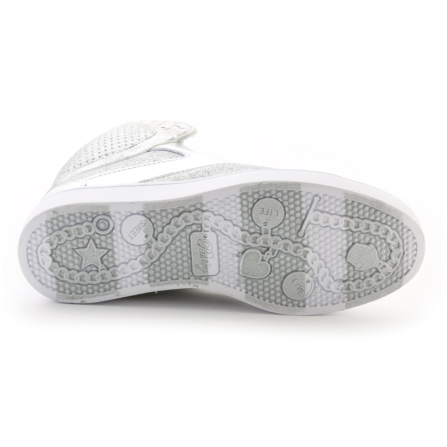 Women's Glitter High-Top Sneakers - Pastry Pop Tart Themed Dance Shoes for Jazz, Hip Hop & Performance | Comfortable & Stylish Party Wear