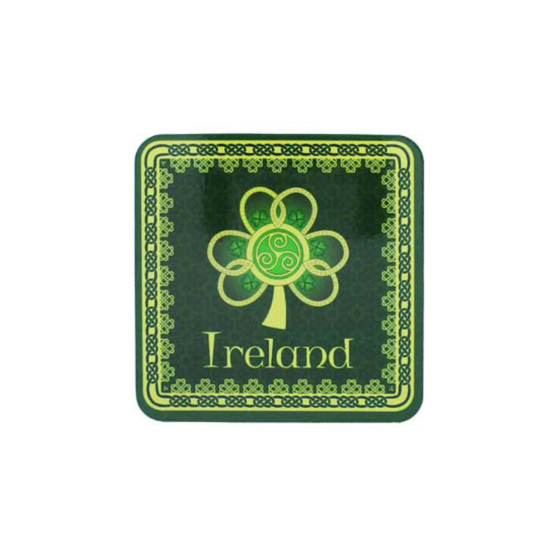 Shamrock Spiral Coaster Set of 6 - Non-Slip Drink Coasters for St. Patrick's Day - Perfect for Irish Pub, Home Bar, and Kitchen Decor