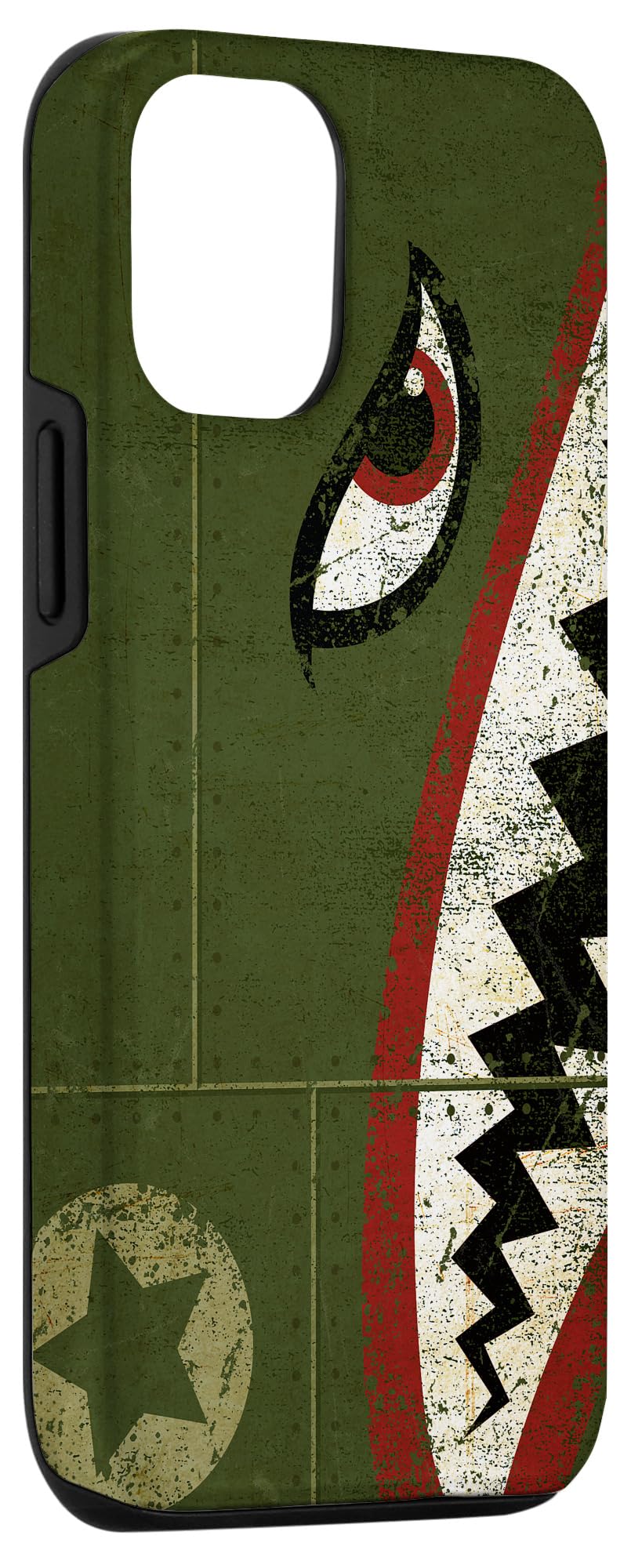 iPhone 12/12 Pro Case with WWII P-40 Fighter Plane Shark Mouth Warbird Nose Art Design - Durable Protective Cover for Daily Use, Travel & Military History Enthusiasts