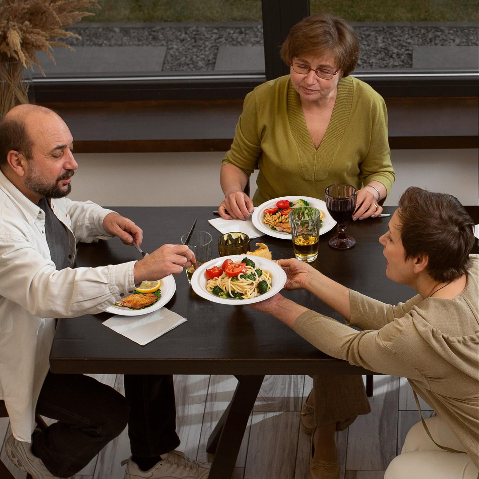 WELLIFE 100% Compostable 7 Inch Paper Plates - 125 Pack Heavy Duty Biodegradable Bagasse Plates | Eco-Friendly Disposable Plates for BBQ, Picnic, Party, Wedding | BPI Certified & Microwave Safe | Perfect for Outdoor Events, Family Gatherings & Sustainable Living