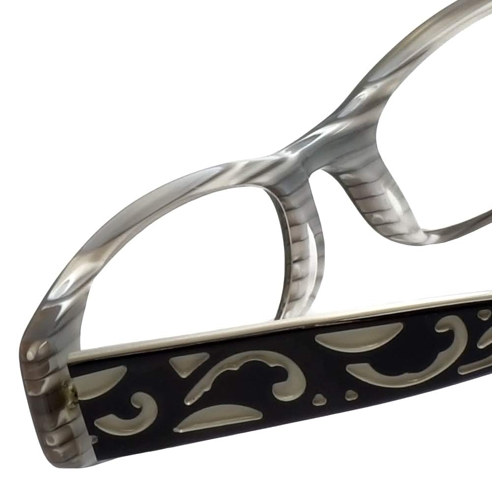 Calabria 854 Designer Reading Glasses with Hard Case - Stylish & Durable for Reading, Work, and Computer Use
