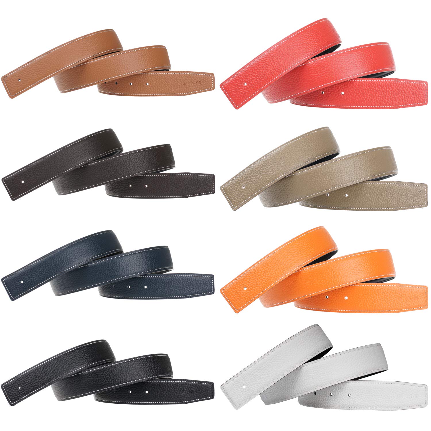 Premium Full Grain Leather Belt Strap - 38mm Wide Blank Replacement Belt for Men & Women (8-Pack) - Durable Unfinished Leather Strips for DIY Belts, Fashion Accessories & Costume Design