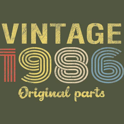 Vintage 1986 Retro 39th Birthday Gift for Men - Original Parts Themed T-Shirt - Perfect for 39th Birthday Parties & Nostalgic Celebrations