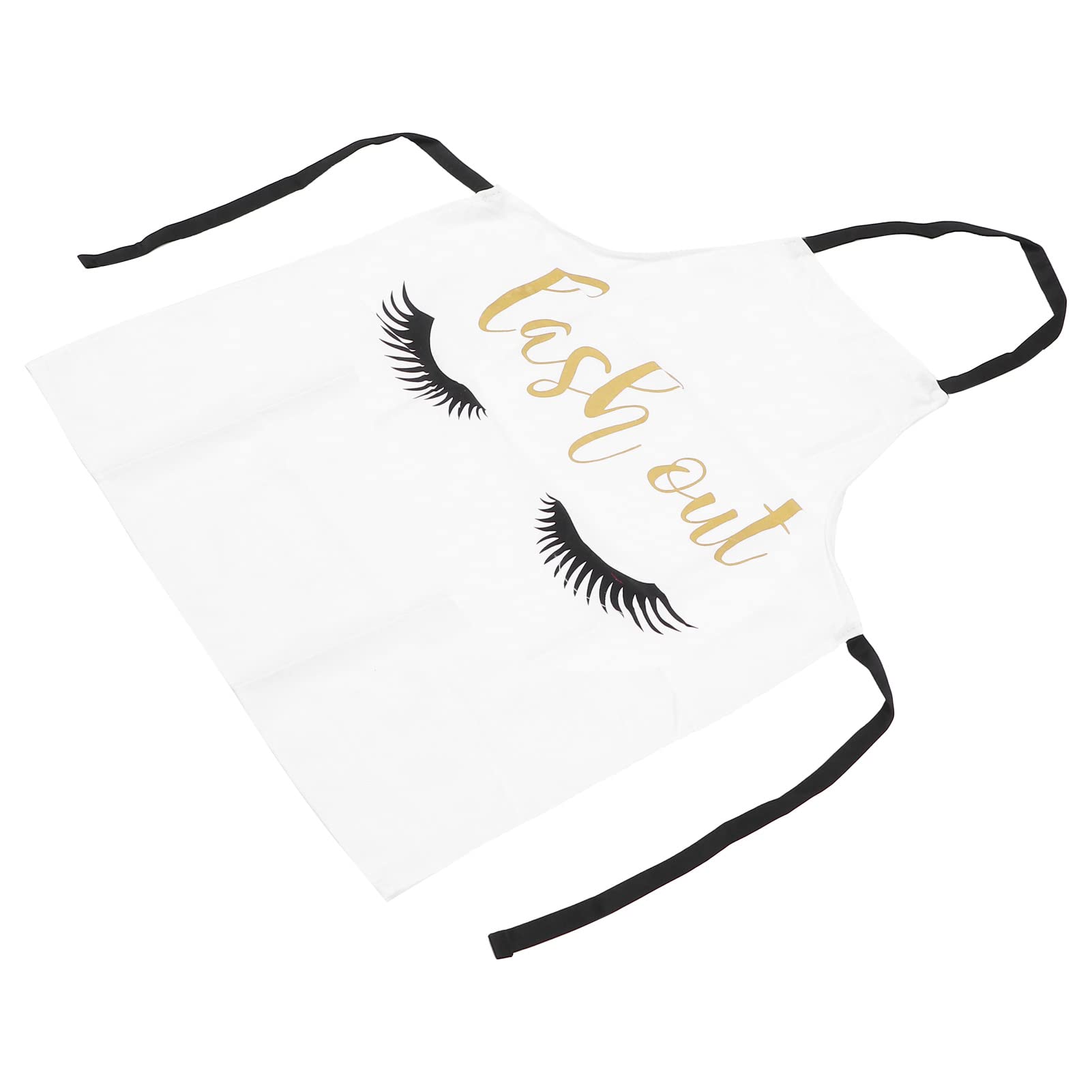 Washable Eyelash Extension Apron - Cotton Polyester Blend Beauty Salon Apron with Lash Pattern, Sleeveless, Soft & Breathable for Lash Technicians (White) | Perfect for Eyelash Extensions, Lash Lifts & Salon Treatments