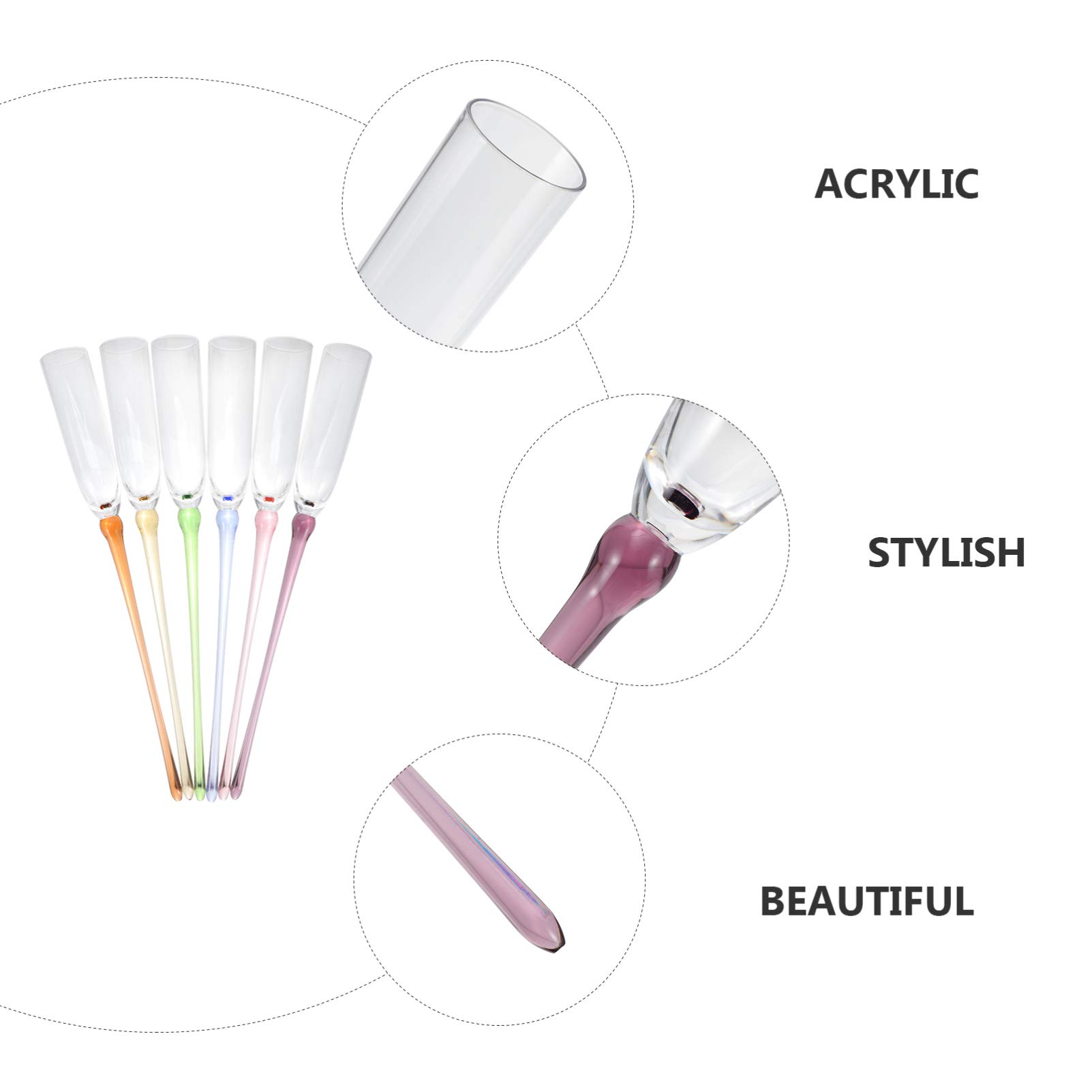 6-Pack Hemoton Acrylic Wine Glasses - Shatterproof & Elegant Drinking Cups for Red Wine, Cocktails, Parties, and Home Bar Use