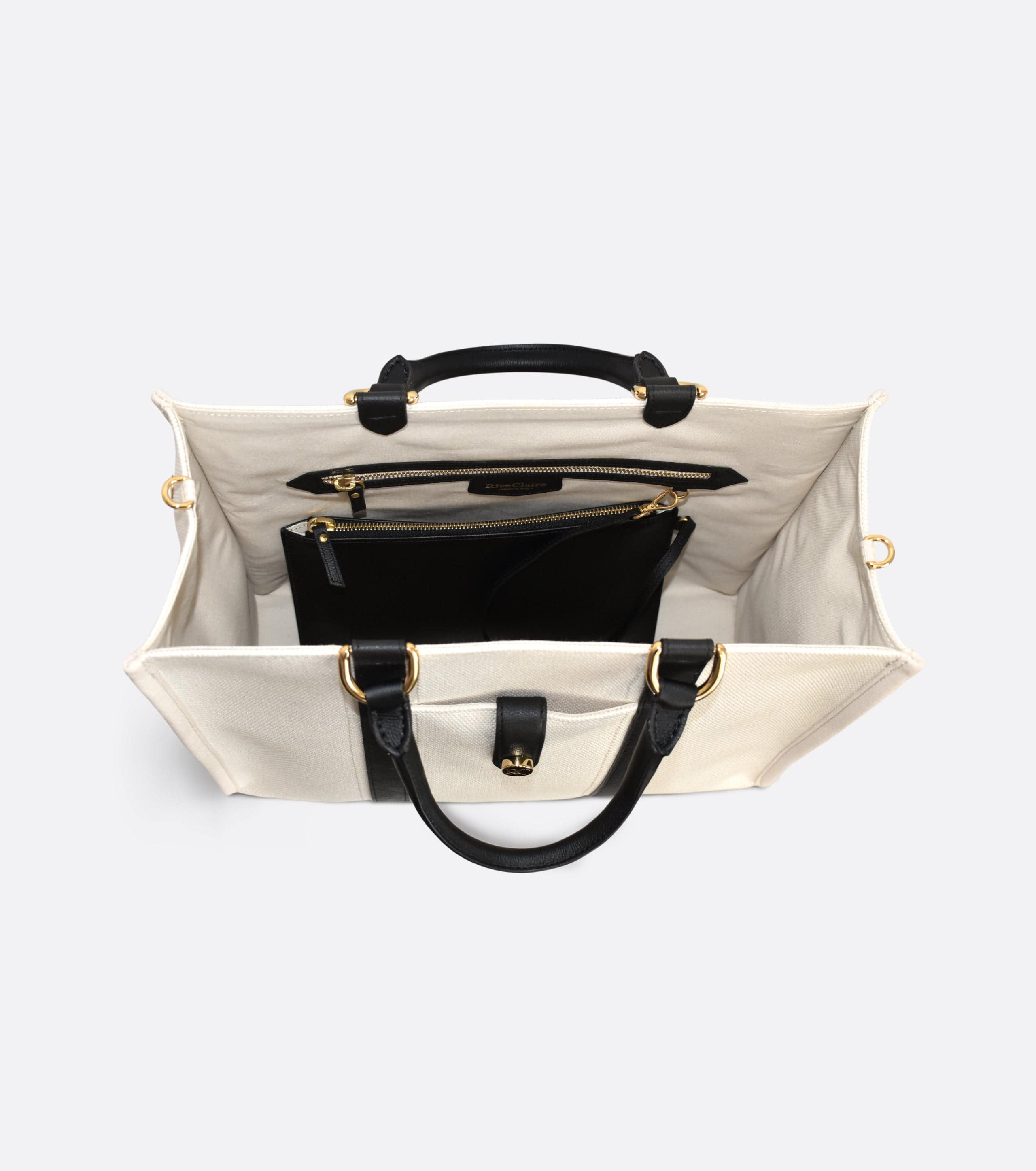 Organic Canvas Tote Bag for Women & Men - Eco-Friendly Dune Style Beach Bag - Black & White - Perfect for Shopping, Beach, Travel & Daily Use