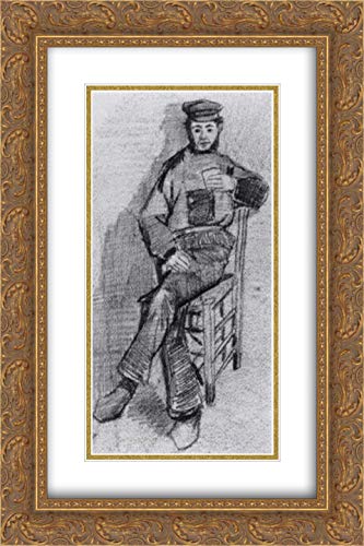 Vincent van Gogh Museum Art Print - 16x24 Gold Ornate Frame with Double Matting - Classic Home Decor for Living Room, Office & Gallery Wall Display