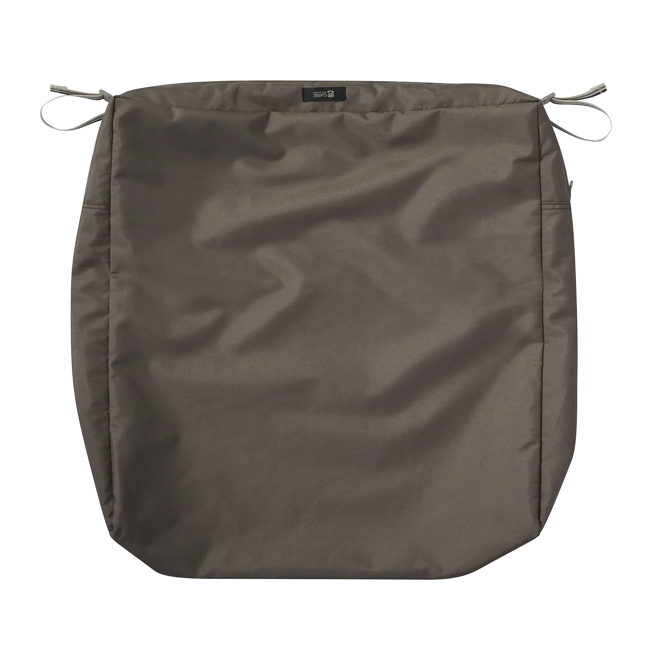 Classic Accessories Ravenna Water-Resistant 21 x 19 x 5 Inch Outdoor Patio Seat Cushion for Loveseat - Dark Taupe - Weatherproof & Comfortable for Garden, Deck, Poolside & Porch Furniture