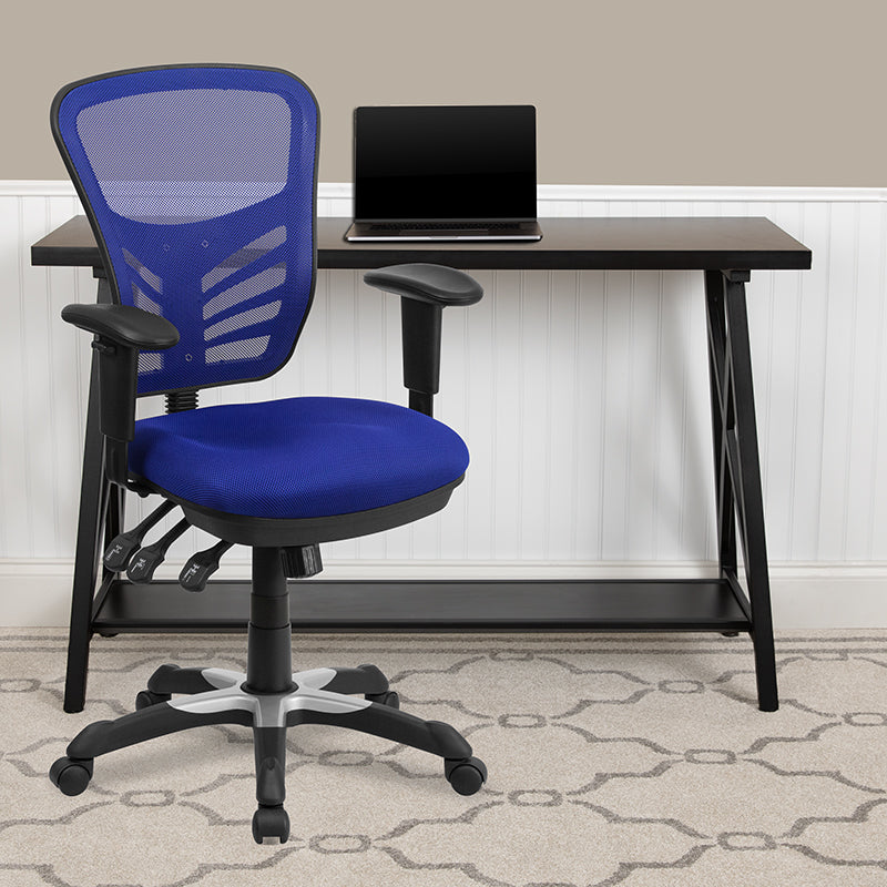 FLASH Mid Back Mesh Executive Office Chair - Ergonomic Swivel Chair with Adjustable Arms & Lumbar Support (Model HL 0001) - Perfect for Home Office, Gaming & Workspaces