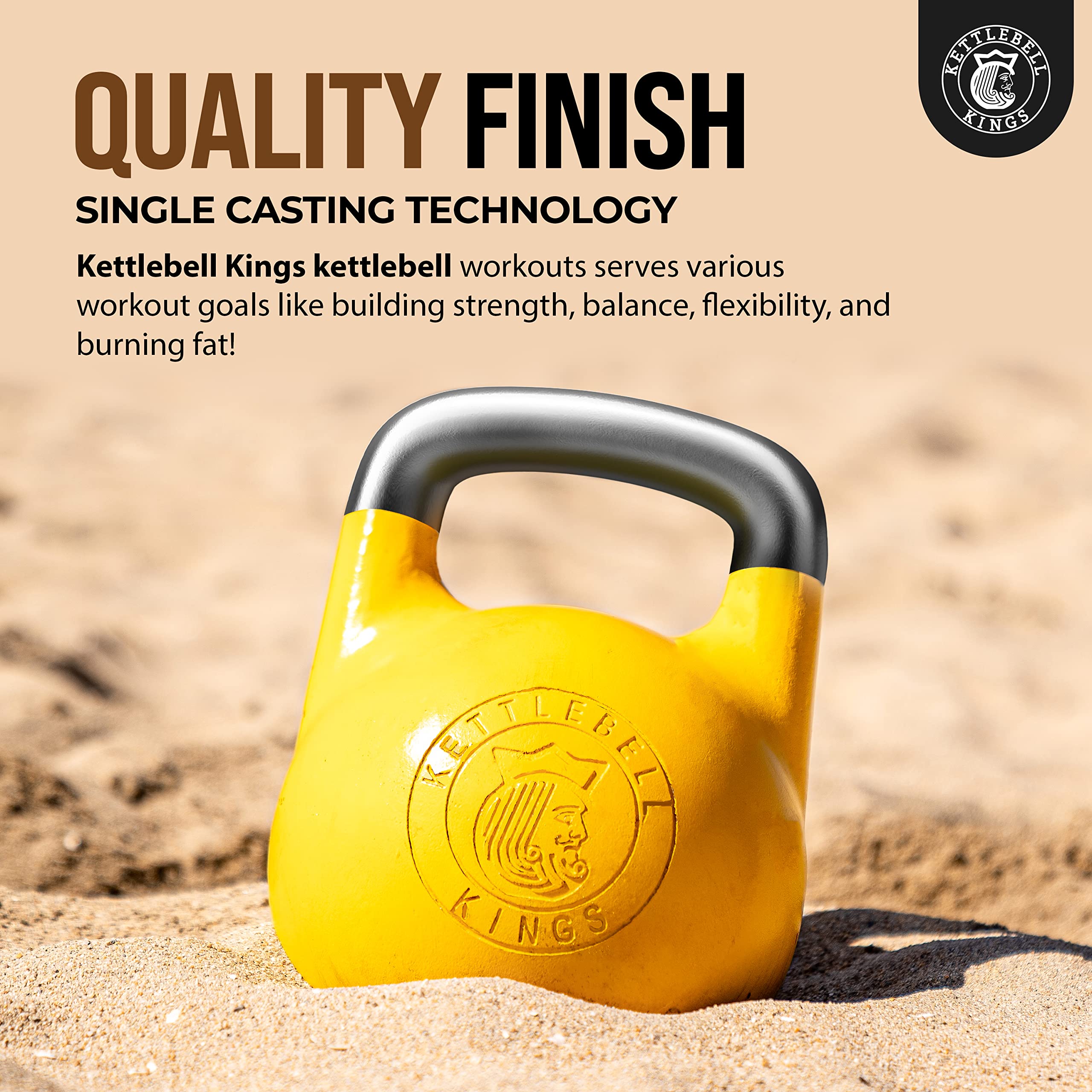 Kettlebell Kings Competition Kettlebells 8-48kg (35mm Handle) - Premium Gym Equipment for Strength Training & HIIT Workouts | Perfect for Home Gym, CrossFit & Functional Fitness | Ideal for Men & Women | Durable for High Repetition Exercises