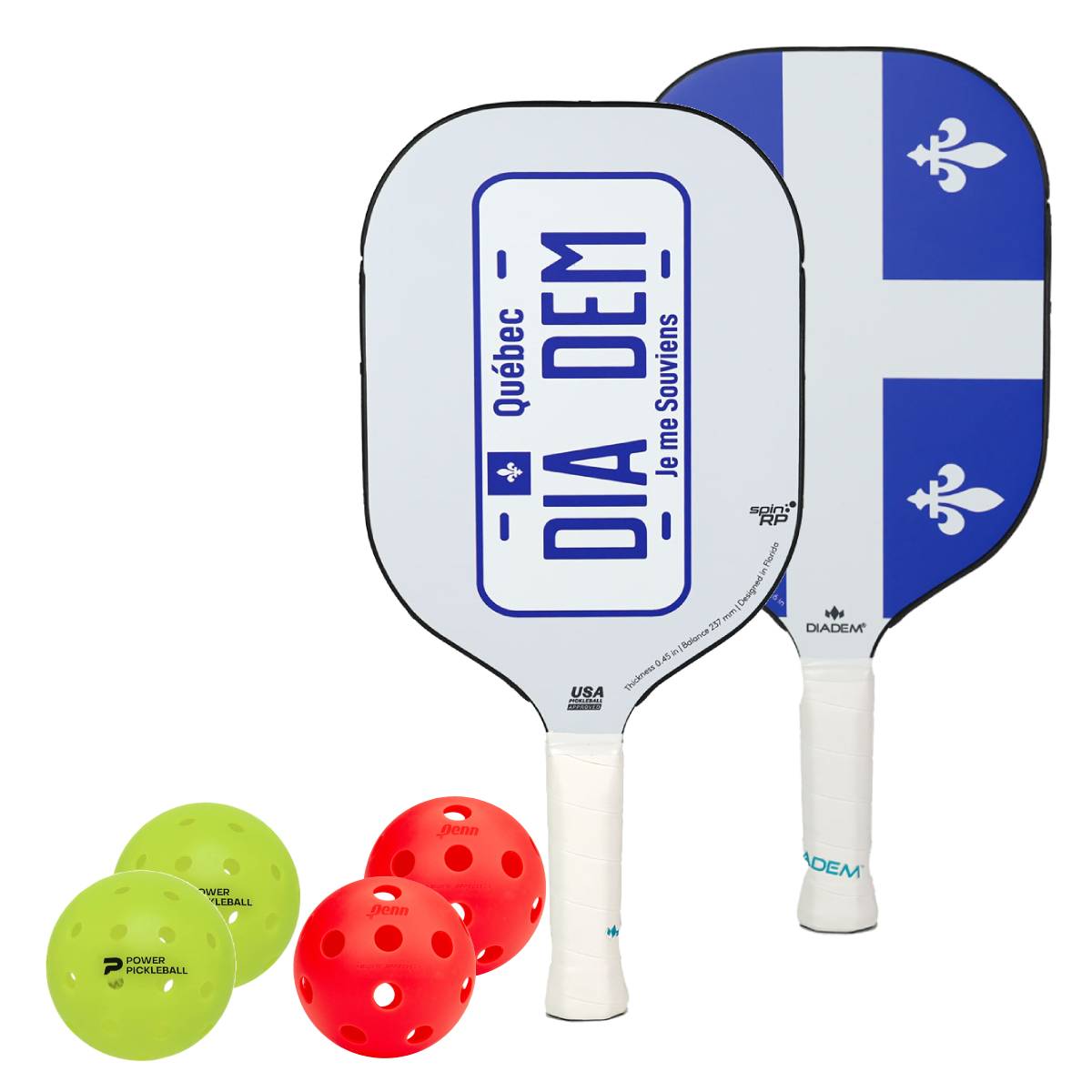Diadem Icon V1 Quebec 2 Paddle Pickleball Set - Premium Carbon Fiber Pickleball Paddles with Cushion Grip for Men & Women - Perfect for Tournaments, Recreational Play & Outdoor Sports