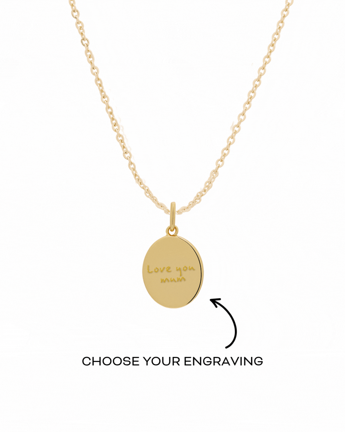 Personalized Custom Engraved Oval Pendant Necklace for Women - Gift for Mom, Wife, Girlfriend - Perfect for Anniversaries, Birthdays & Valentine's Day