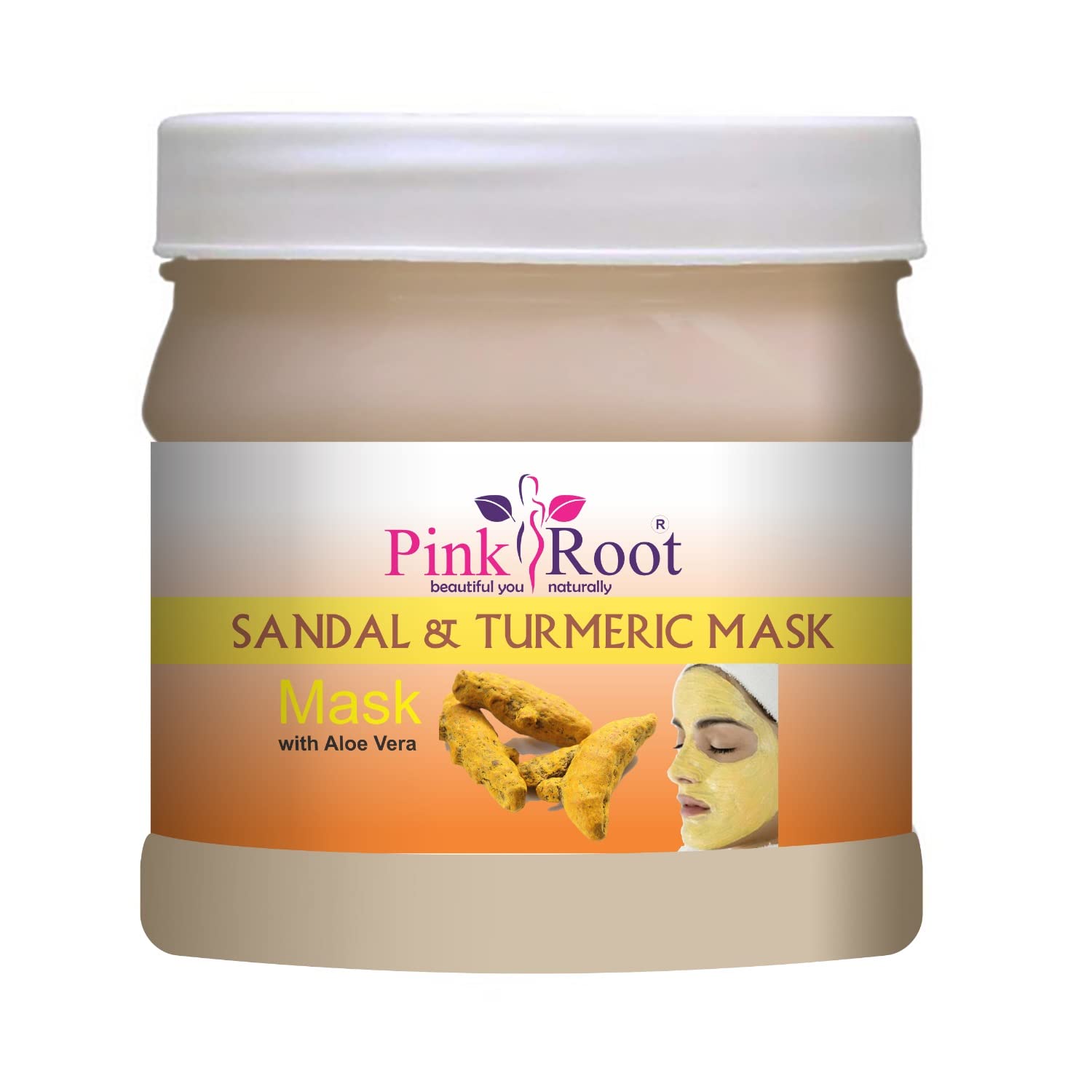 Pink Root Aromatherapy Gel 500ml & Sandalwood Turmeric Face Mask 500ml - Relaxing Spa Treatment for Skin Care & Stress Relief at Home