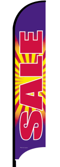 Feather Flag Banner - High Visibility Sale with Burst Design | Outdoor Advertising, Grand Openings, Car Dealerships & Retail Promotions