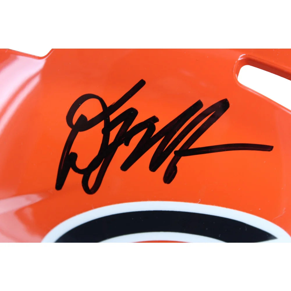 DJ Moore Autographed Chicago Bears Full-Size Orange Alternate Helmet with BAS COA - Perfect for NFL Fans, Collectors, and Sports Memorabilia Displays