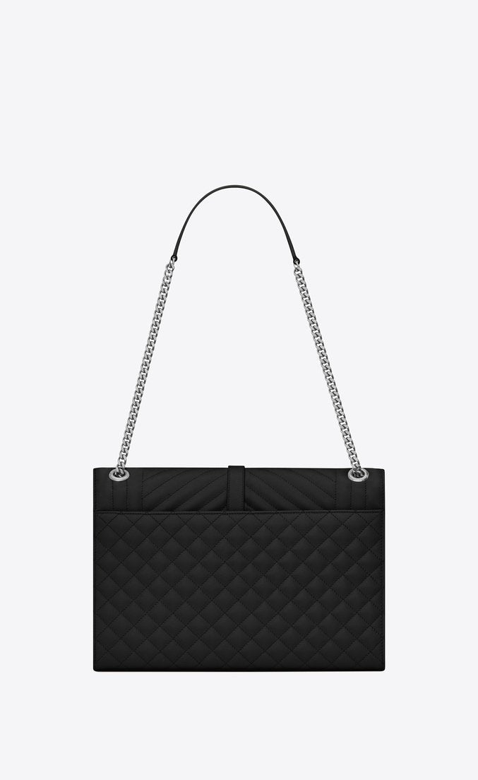Saint Laurent Classic Large Soft Envelope Bag in Black - Luxury Crossbody Purse for Women, Perfect for Work, Travel & Evening Events