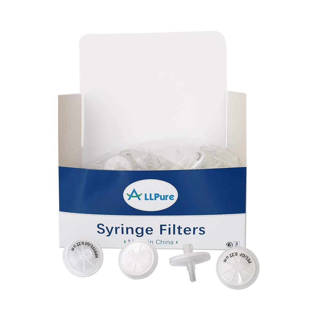 0.22μm Nylon Syringe Filter with 0.7μm Glass Fiber Pre-Filter - 25mm Diameter - Sterile Lab Filtration - Pack of 100 - Ideal for HPLC, Microbiology & Pharmaceutical Sample Preparation