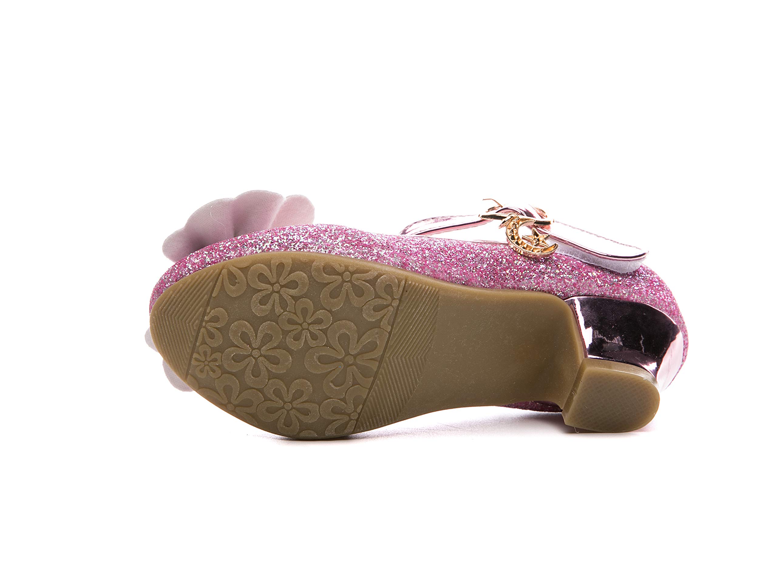 Sparkly Flower Mary Jane Shoes for Girls – Low Heel Bridesmaid & Wedding Party Pumps – Princess Dress Shoes for Kids | Perfect for Weddings, Birthday Parties & Special Occasions