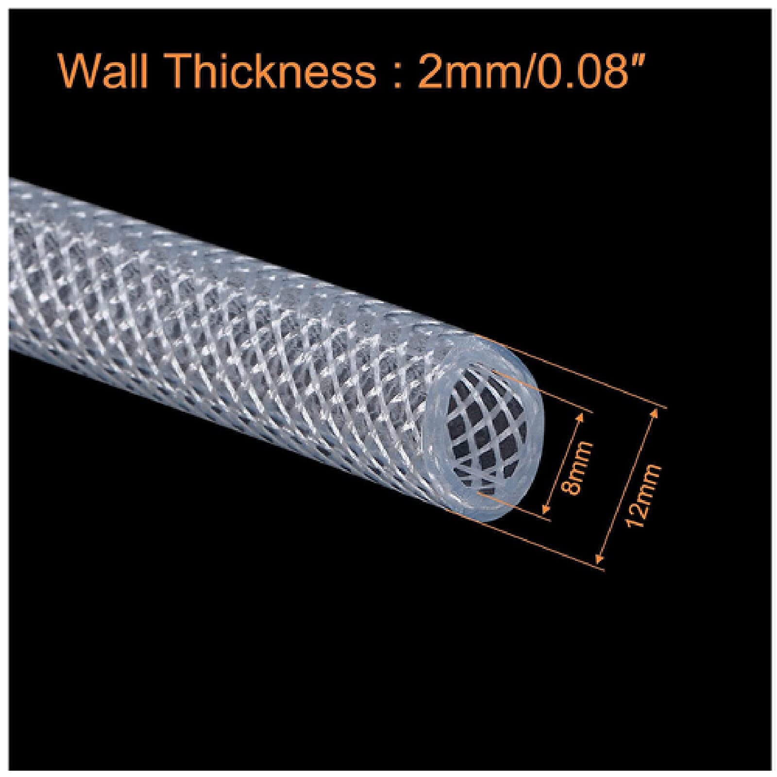 Braided PVC Pipe - Flexible Clean Water Hose, PVC Reinforced Hose, Non-Hard Anti-Freeze Pipe (3 Meters) for Garden Irrigation, Home Plumbing & Outdoor Watering
