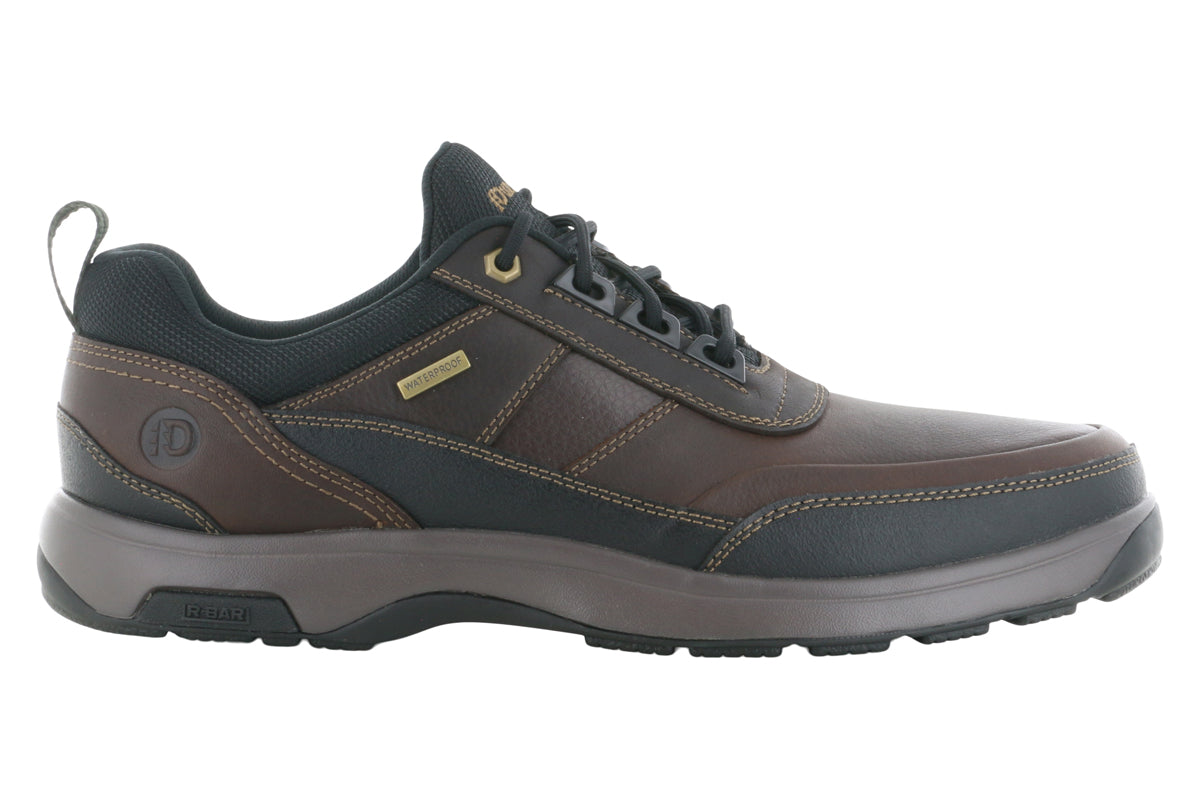 Dunham Country Low Lace Brown Leather Hiking Boots for Men - Comfortable Outdoor Walking Shoes for Trail, Camping & Everyday Wear