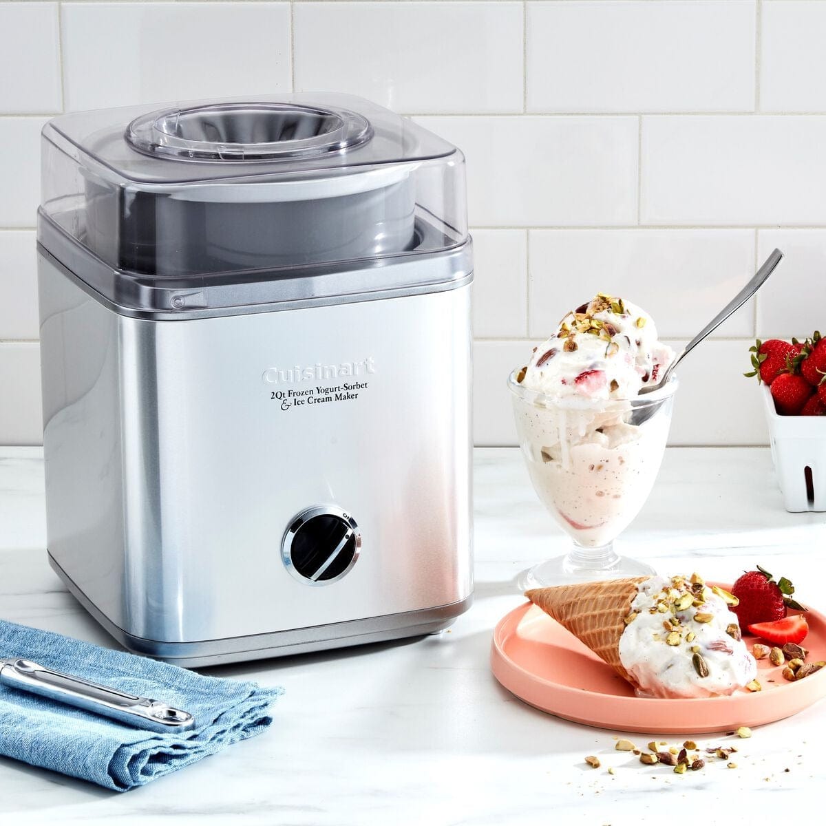 Cuisinart Pure Indulgence® 2 Quart Frozen Yogurt Maker, Sorbet & Ice Cream Machine - Chrome Finish for Homemade Desserts & Party Treats