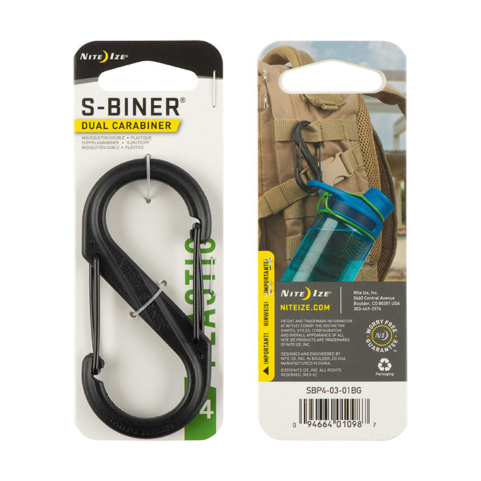 Nite Ize S-Biner Plastic Carabiner #4 - Heavy Duty Clip for Keys, Tools, Gear & Outdoor Activities - Camping, Hiking, Backpacking Essentials