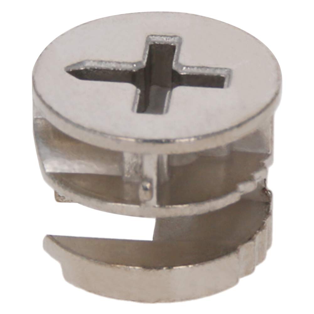 MroMax 15x12mm Silver Furniture Cam Lock Nut Connectors - 10pcs for Cabinet, Drawer, Dresser & Wardrobe Panel Assembly | DIY Home Furniture Repair & Installation