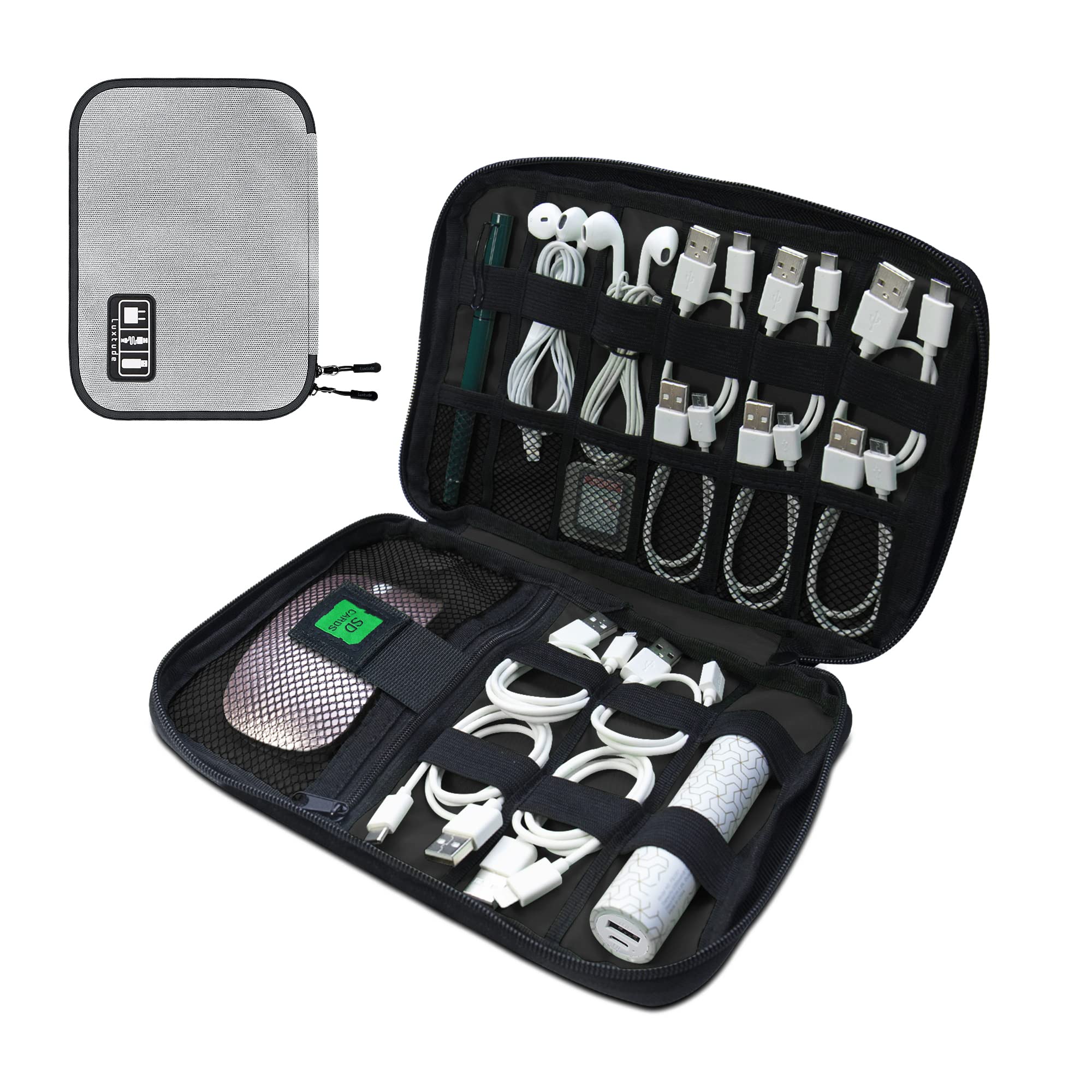 Luxtude Travel Cable Organizer Bag - Portable Electronics Organizer for Cord, Charger & Tech Storage | Perfect for Travel, Office & Home Organization