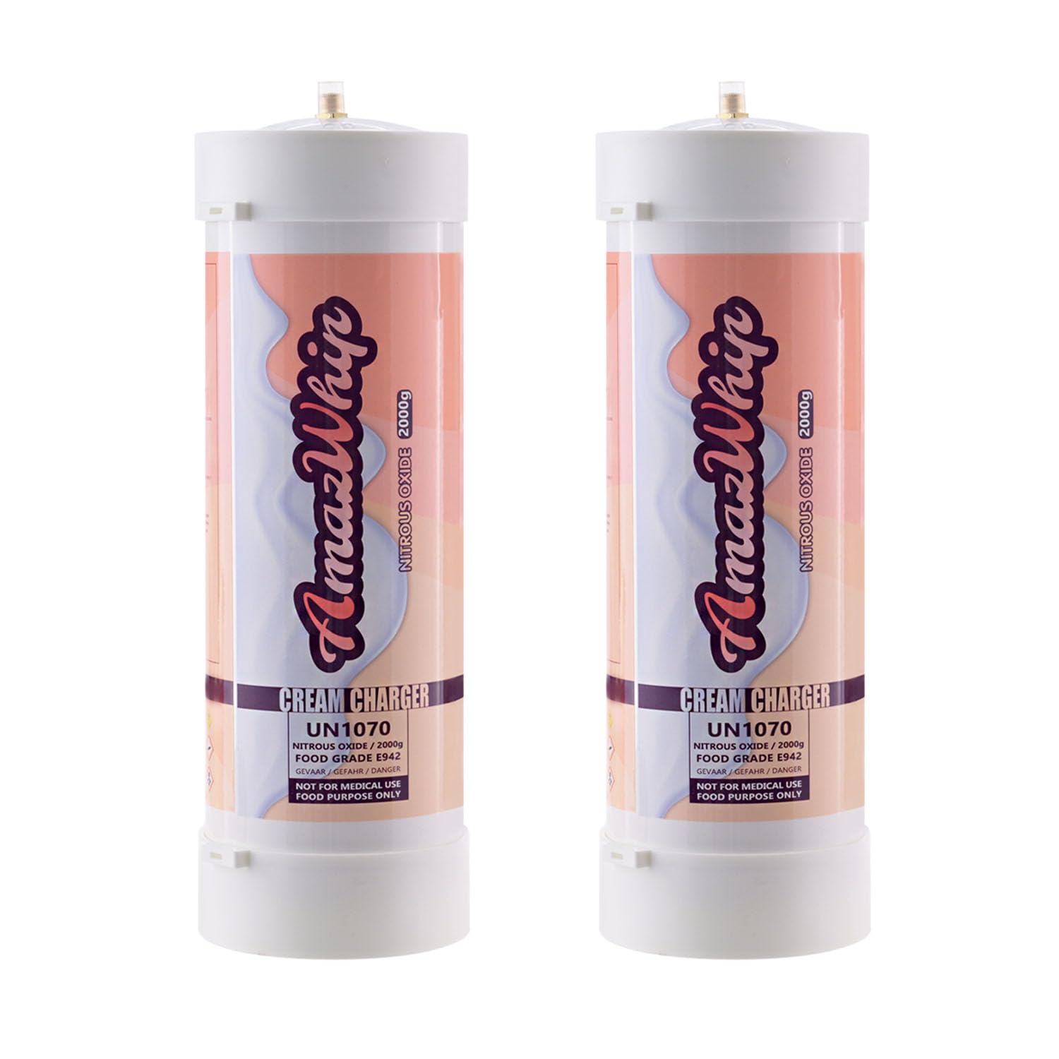 Premium 3.3L Whipped Cream Charger Tanks - 2 Pack for Professional Desserts, Coffee Toppings & Cocktail Garnishes - Food Grade N2O Cream Dispenser Canisters