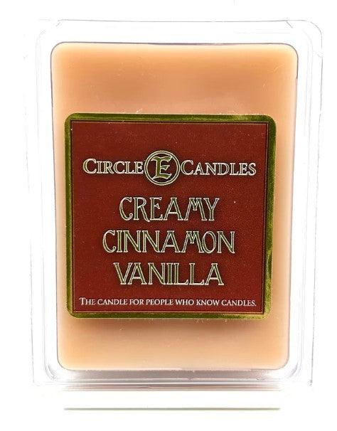 Circle E Creamy Cinnamon Vanilla 3oz Tart - Premium Scented Wax Melt for Home Fragrance, Warm Spiced Aroma - Perfect for Wax Warmers, Gifts & Aromatherapy