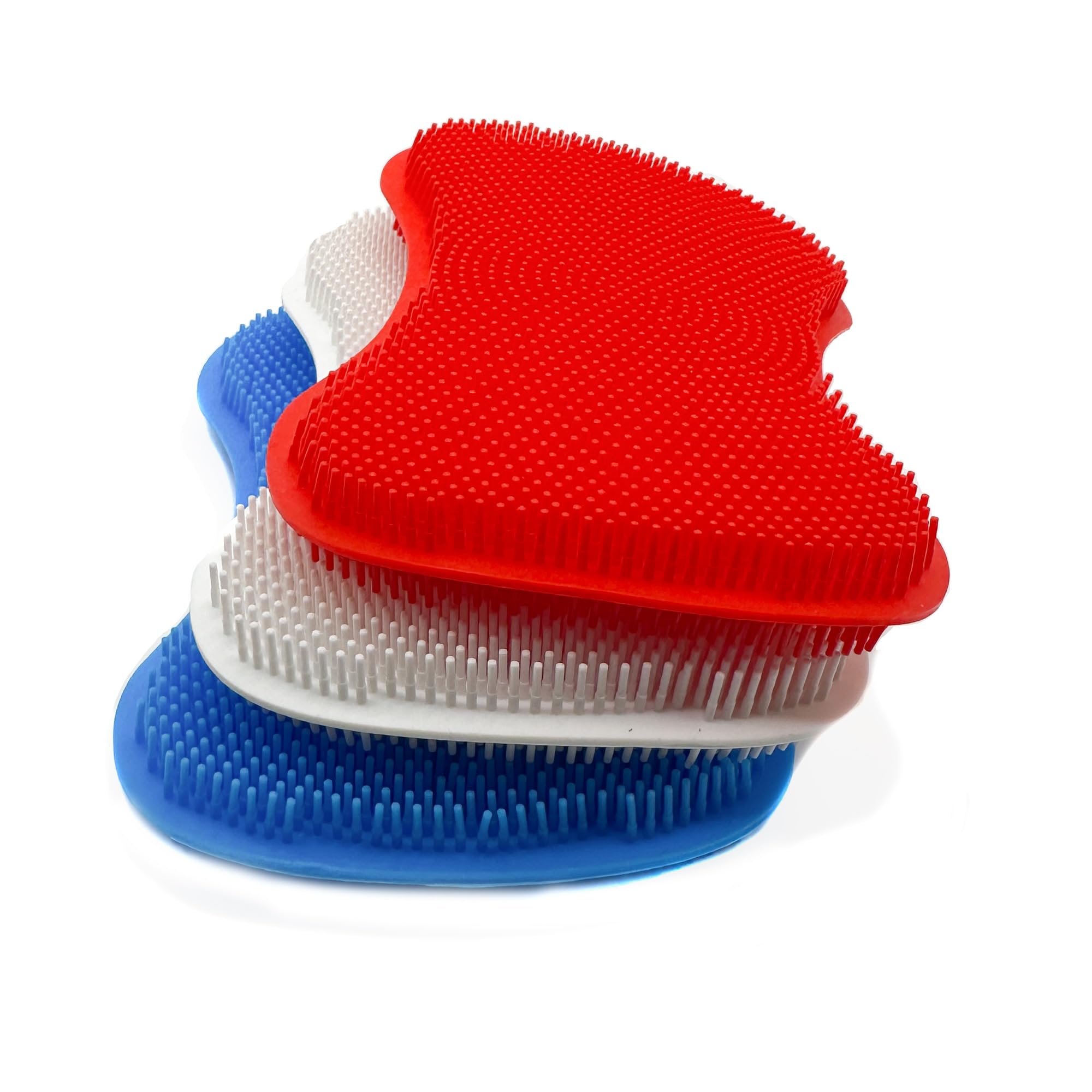Non-Toxic Silicone Kitchen Sponges for Dishes - 3 Pack Reusable Scrub Brushes with Ergonomic Handle | Eco-Friendly Cleaning Sponges for Pots, Pans & Cookware | Perfect for Daily Dishwashing & Tough Stains