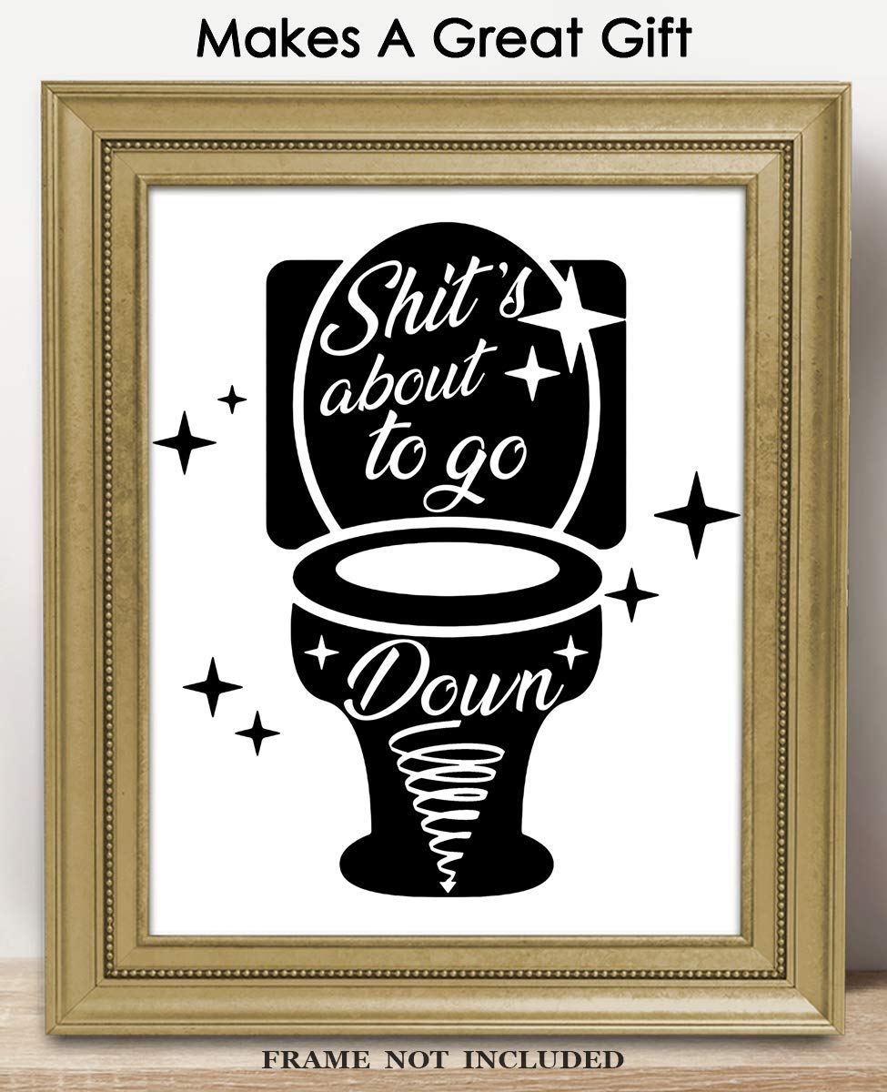 Funny Farmhouse Bathroom Wall Art - 8x10 Unframed Print for Home Decor