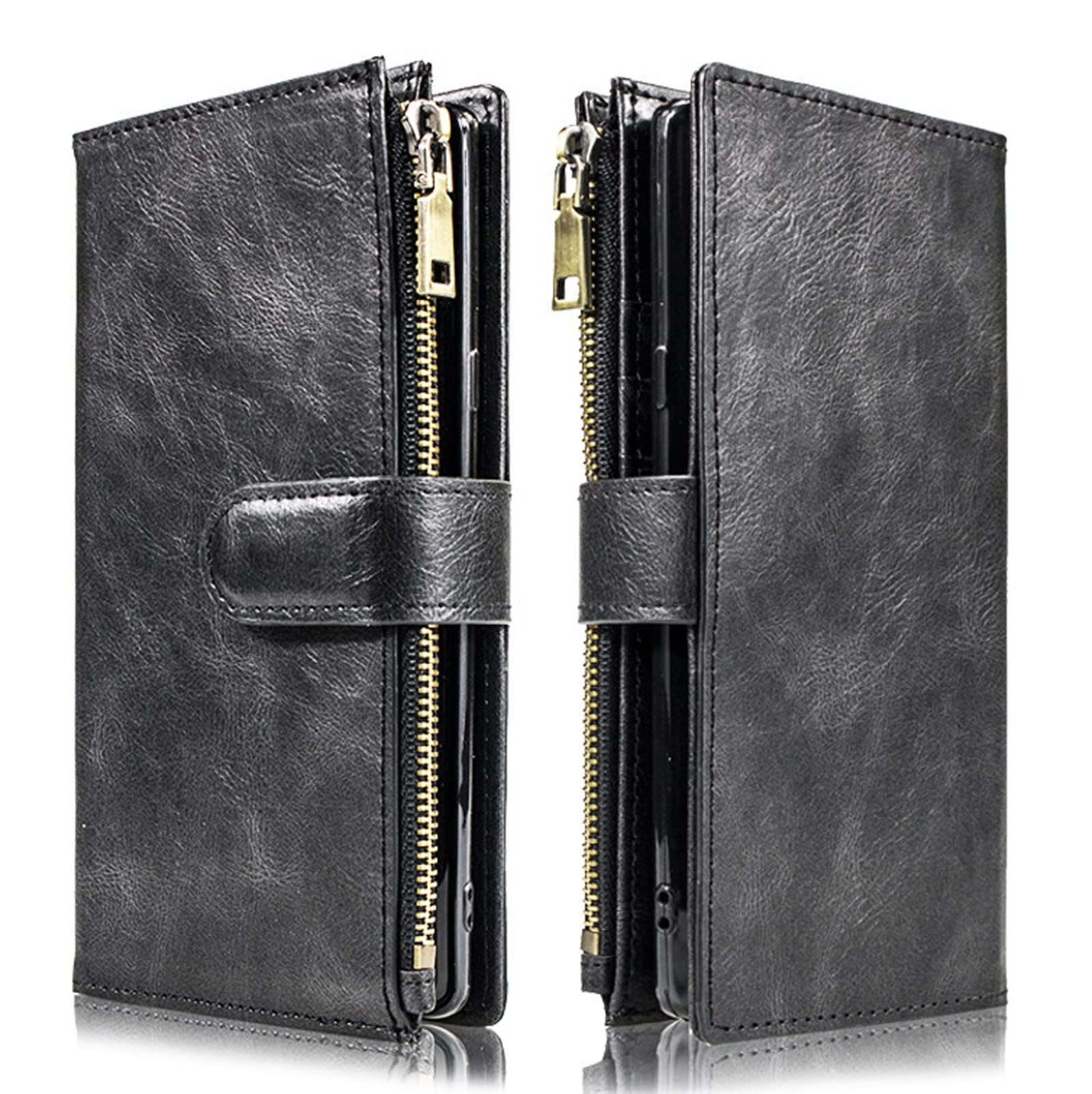 Premium Detachable 2-in-1 PU Leather Wallet Case for iPhone 14 Pro Max - Magnetic Clasp with Card Slots | Slim Protective Phone Cover (Black) | Perfect for Business, Travel & Everyday Use