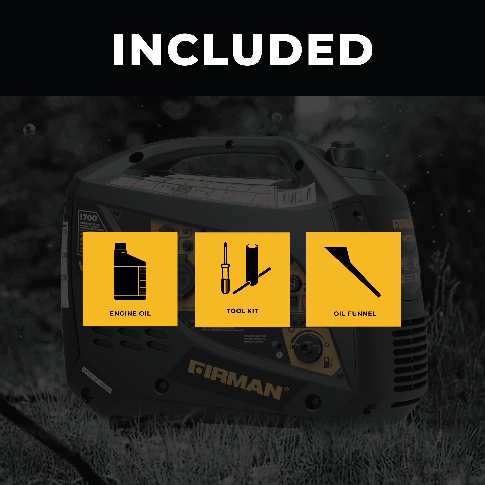 2100W Portable Inverter Generator with Recoil Start - Quiet, Lightweight Power for Camping, RV Trips & Emergency Backup
