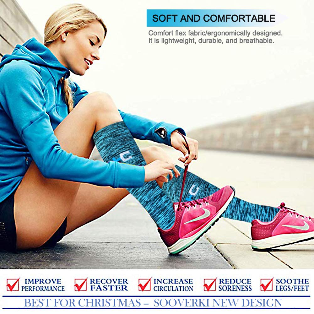Graduated Copper Compression Socks for Men & Women (8 Pairs) - 15-20mmHg Support for Improved Circulation - Best for Running, Athletic Training & Cycling - Perfect for Workouts, Travel & Recovery
