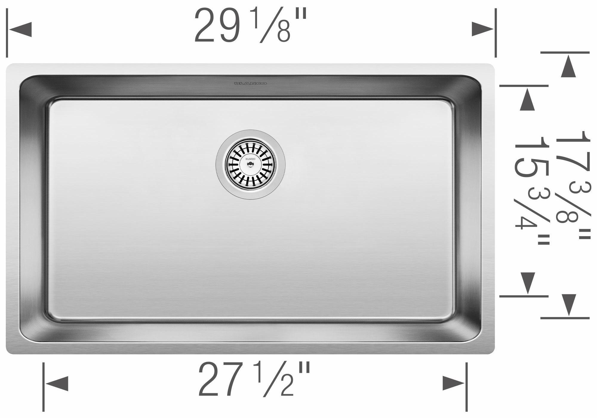 Andano U 1 Bowl Super Single Undermount Stainless Steel Kitchen Sink - 401566 by Blanco | Perfect for Modern Kitchens & Easy Cleaning