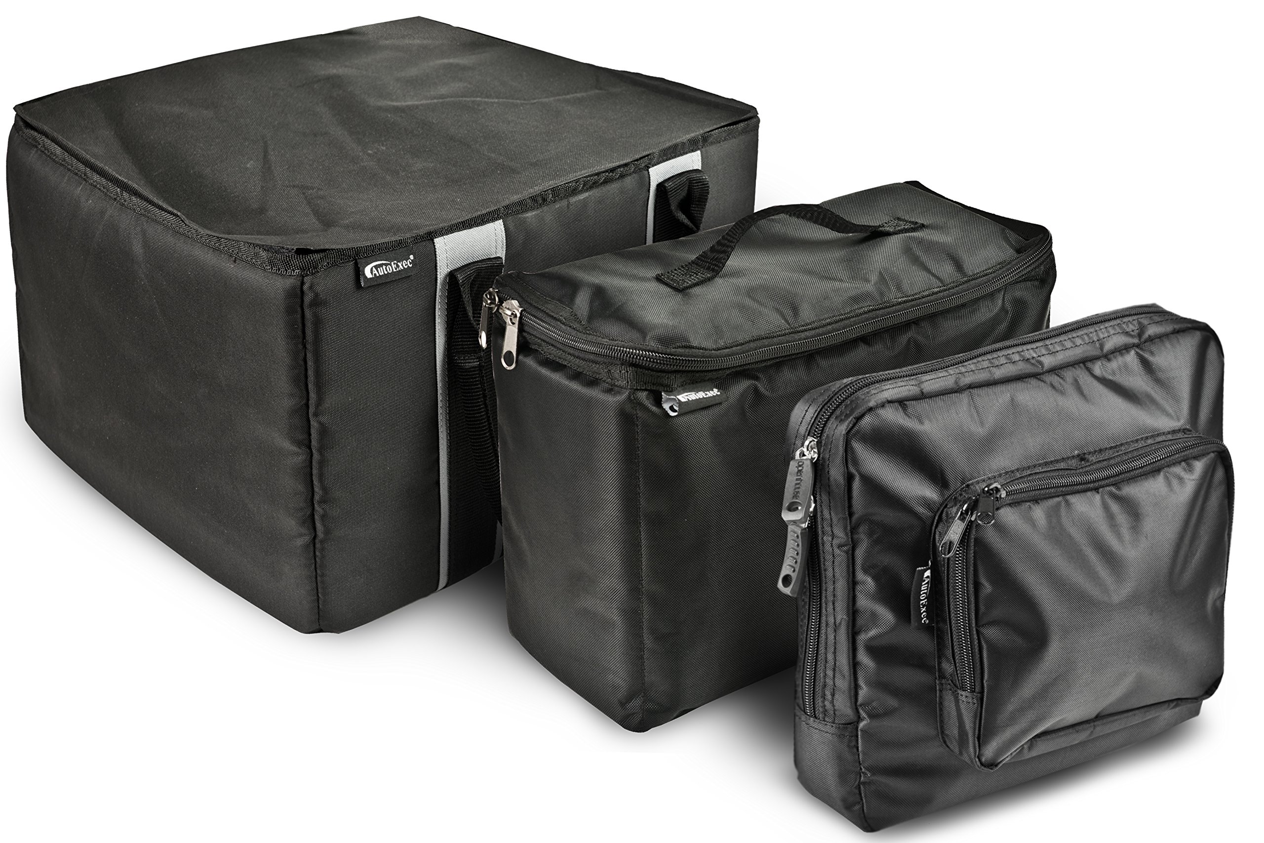 AutoExec AUE14009 Black File Tote Organizer with Insulated Cooler Bag & Tablet Case - Perfect for Office, Business Travel & Daily Commuting