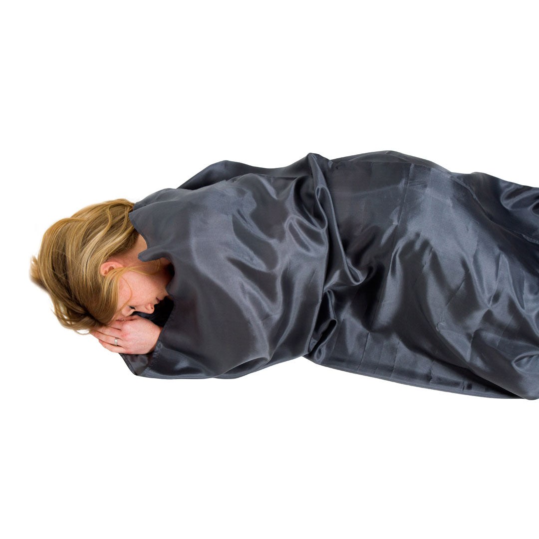 Lifeventure Silk Sleeping Bag Liner Mummy - Ultra Lightweight & Breathable Travel Sleeping Bag for Camping, Hiking & Backpacking - Perfect for Hostels & Outdoor Adventures