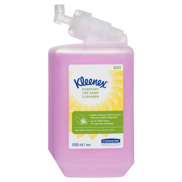 Kleenex Liquid Hand Soap Refill Cartridge - 1L Luxury Hand Wash for Bathroom, Kitchen & Office | Moisturizing & Gentle Cleansing
