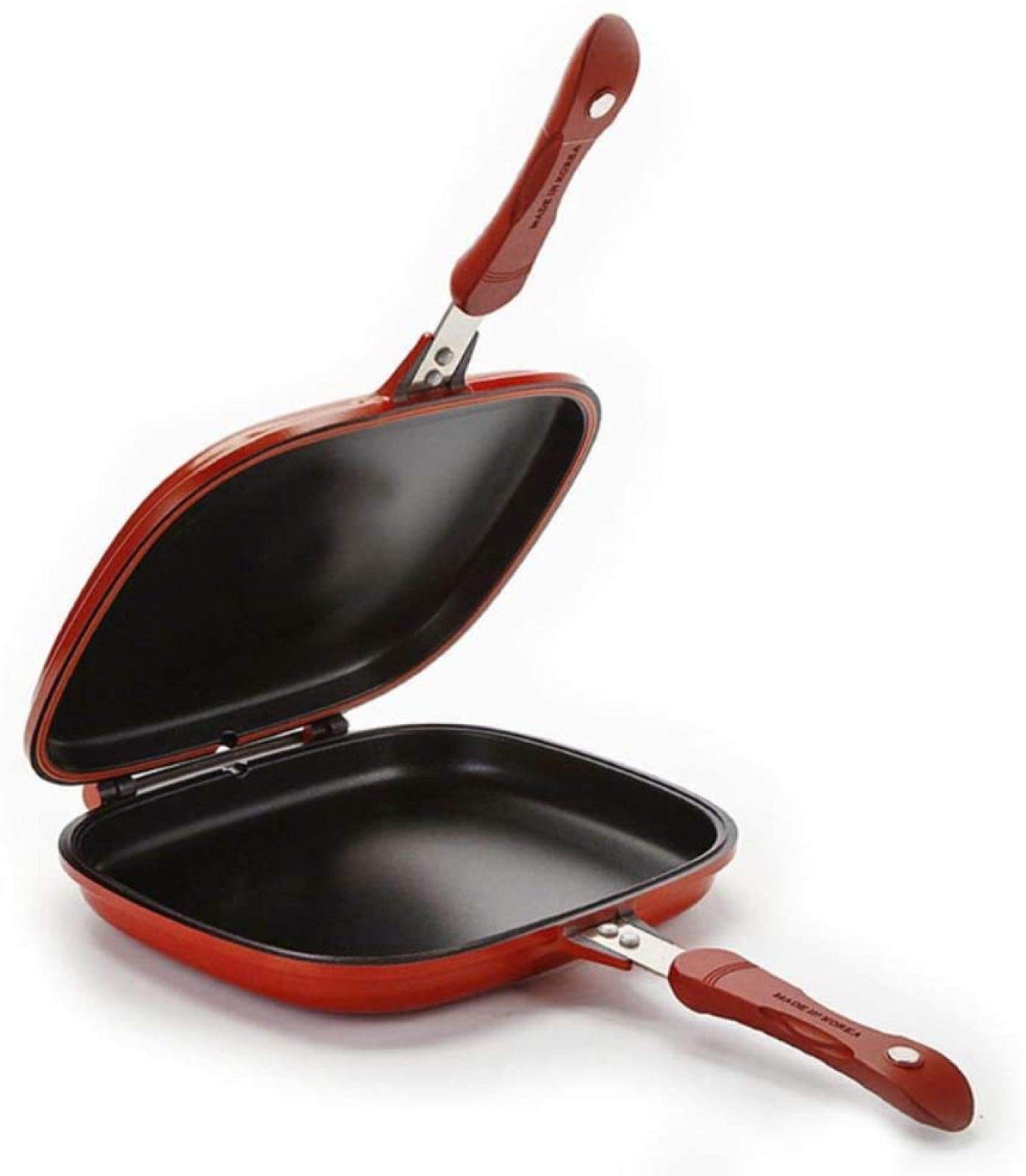 XBSXP 32cm Double Sided Grill Pan - Nonstick Square Skillet for Steak, Eggs & Pancakes - Dual Side Frying & Baking Cookware for Kitchen, BBQ & Camping