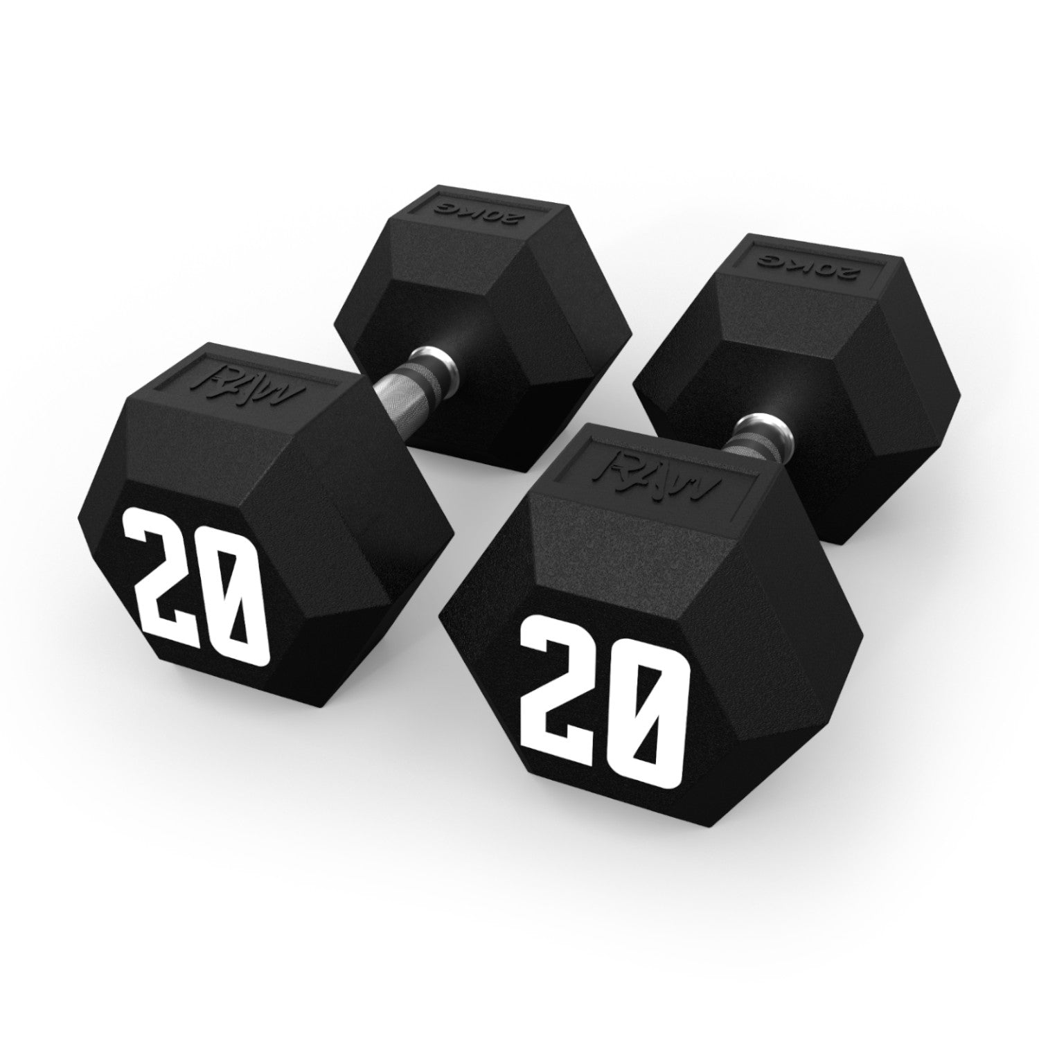20KG Rubber Hex Dumbbell Pair - V2 Upgrade for Home Gym, Strength Training & Fitness Workouts