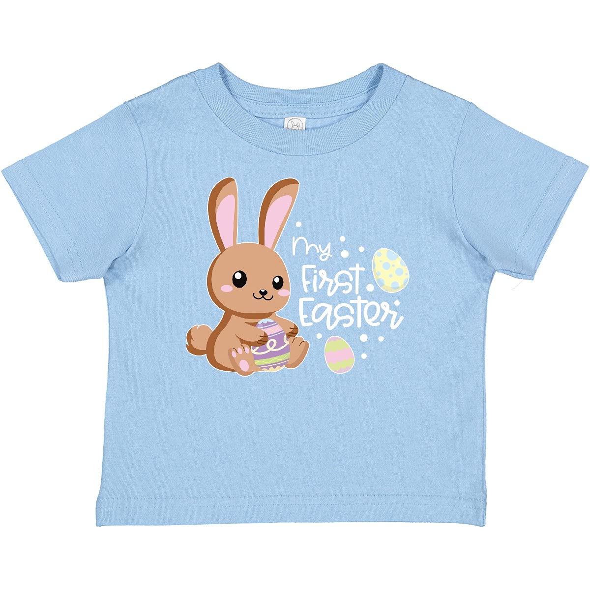 My 1st Easter Cute Brown Bunny & Easter Eggs Baby T-Shirt - Soft Cotton Easter Outfit for Infants & Toddlers - Perfect for Easter Photos, Egg Hunts & Family Celebrations